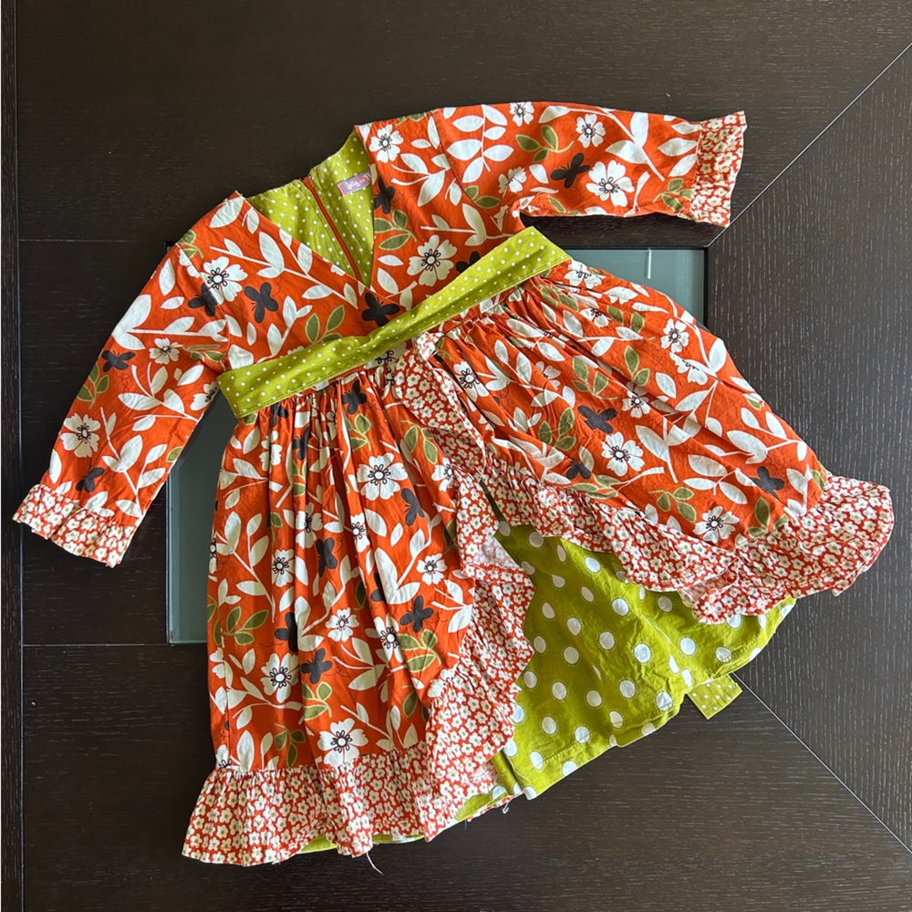 Fall Jelly the Pug floral dress 4t